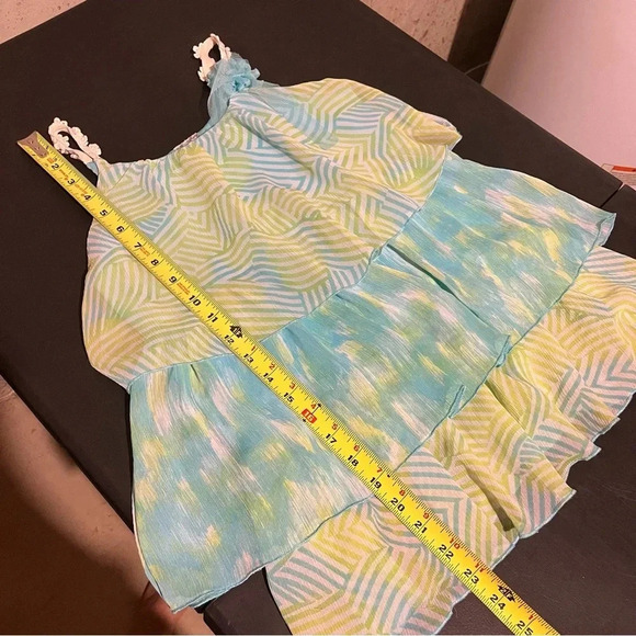 Disney D-Signed Jessie Blue Green Tank Top Size Girls L  Layers Flowy Flowers - Picture 8 of 8